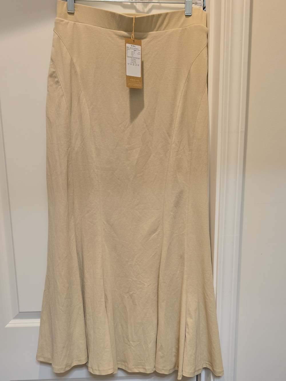 OGL Cream Maxi Flare Skirt